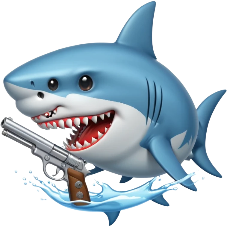 shark biting a gun emoji