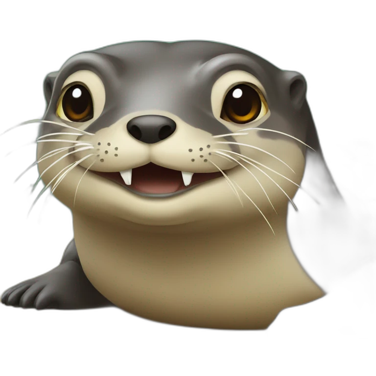 Loutre sur un tortue emoji