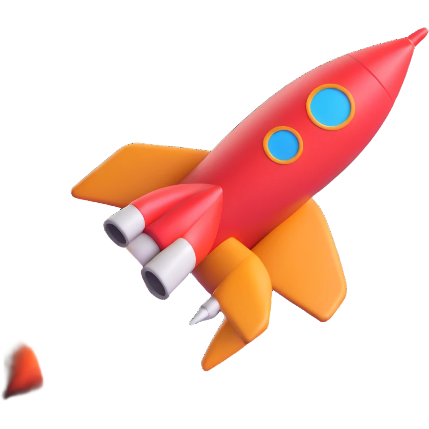 a rocket, 3D emoji style emoji