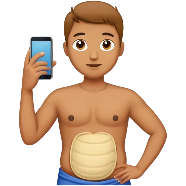 A gut tee posing ￼ emoji