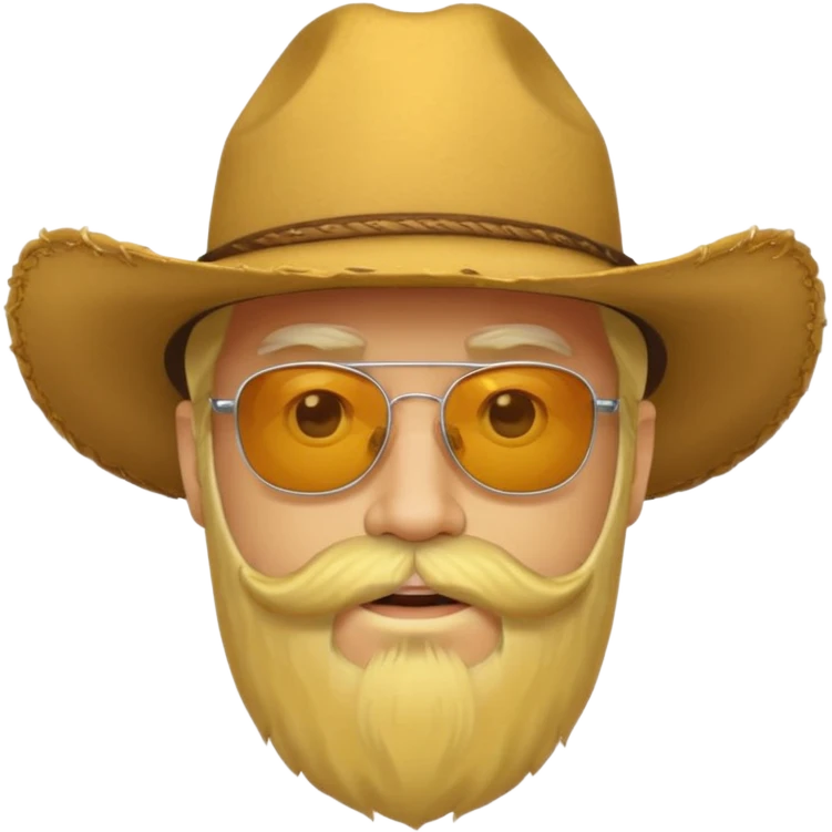 A bearded yellow face with sunglasses and a cowboy hat emoji