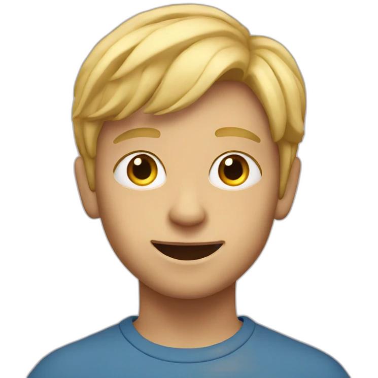 blonde boy with rays in his eyes emoji