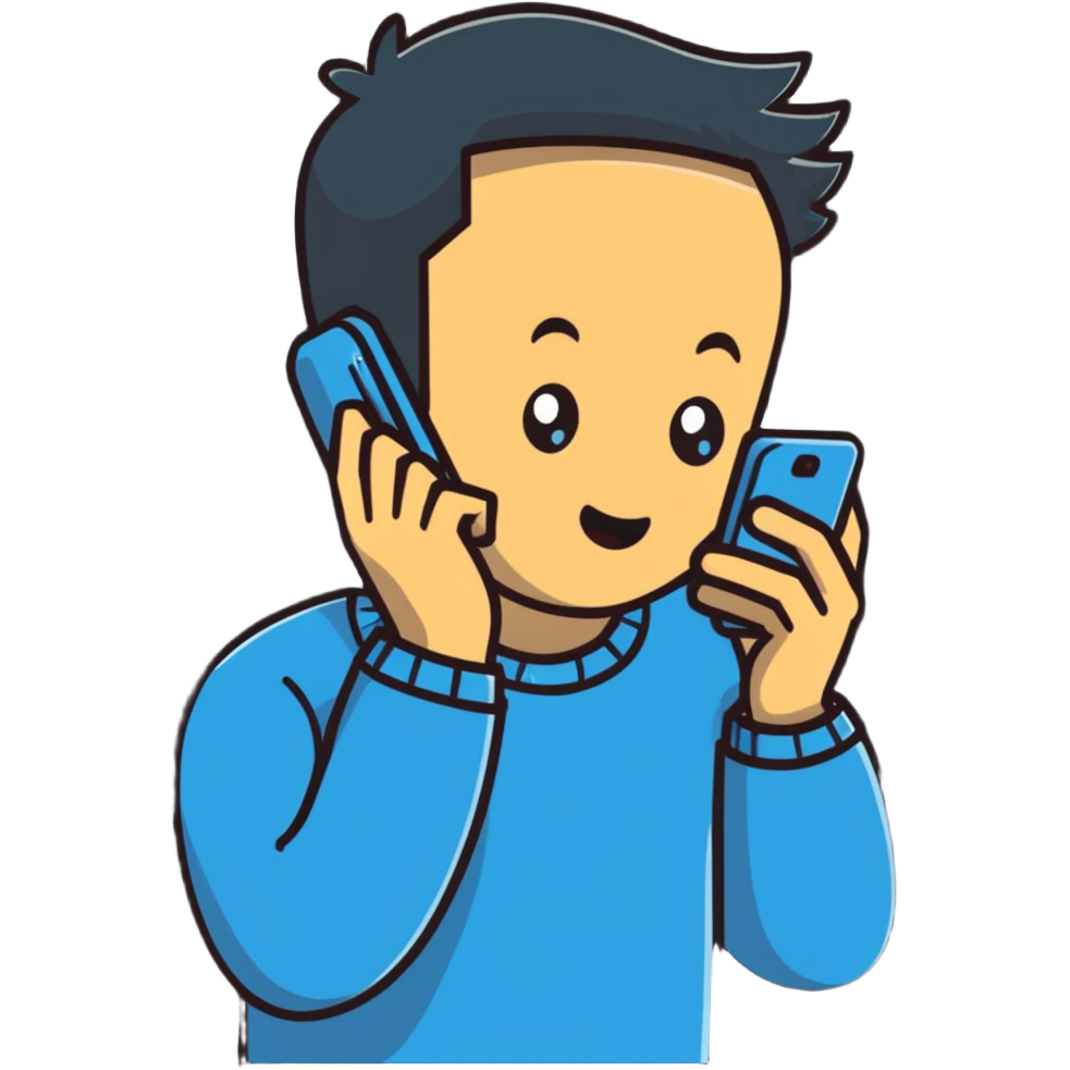 embarrassed man looking at mobile phone emoji