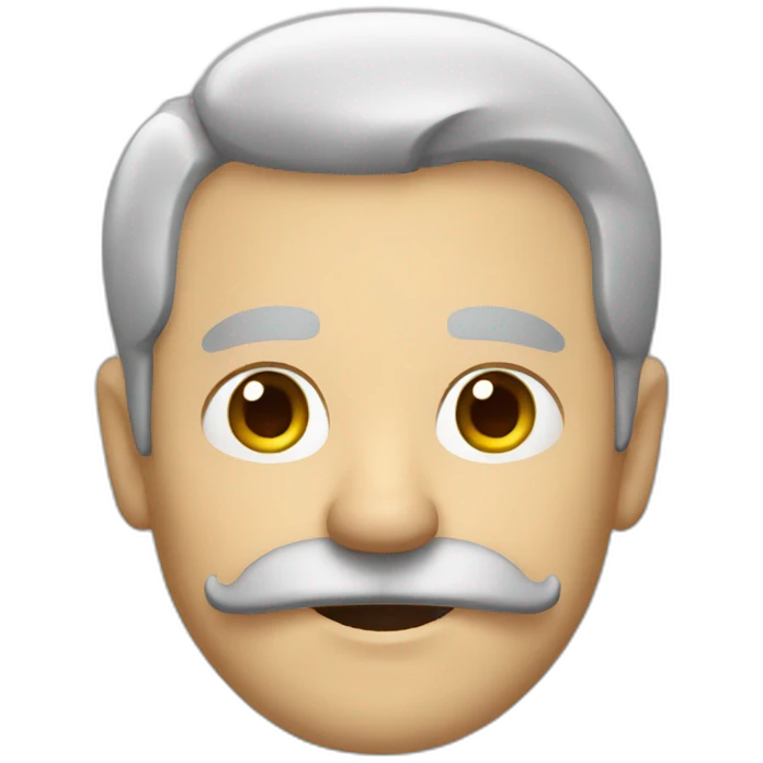 old man with moustache grey hair emoji