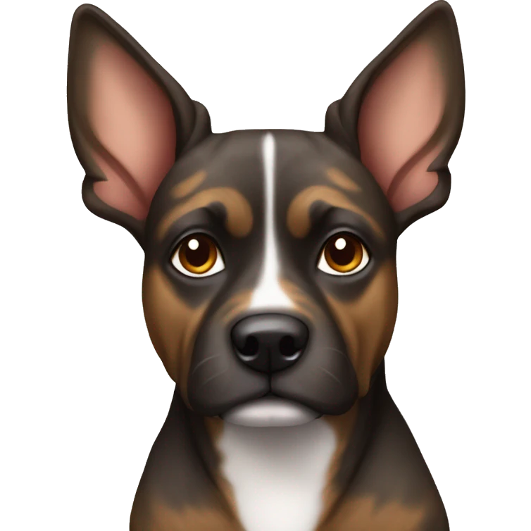 Brindle furry pointy ear dog emoji