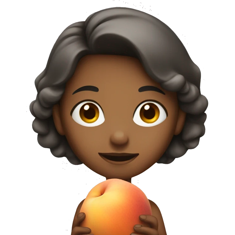 A girl with a peach emoji