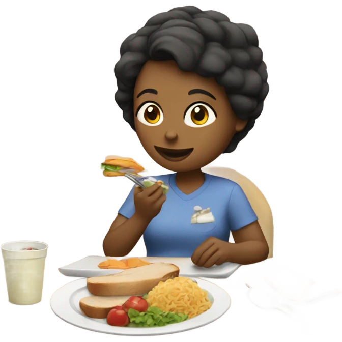 Mom eating lunch  emoji