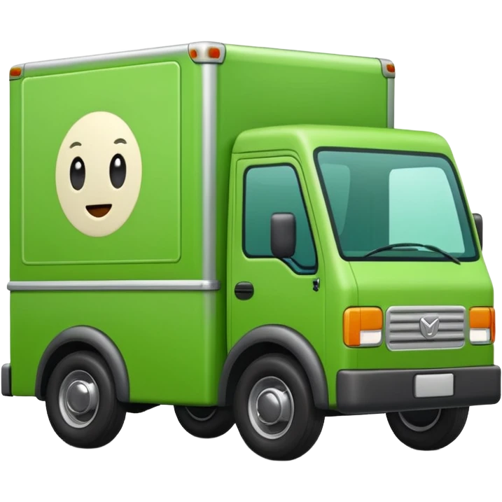 delivery truck green cute emoji