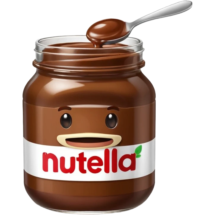 nutella jar with spoon emoji, fun and appetizing emoji