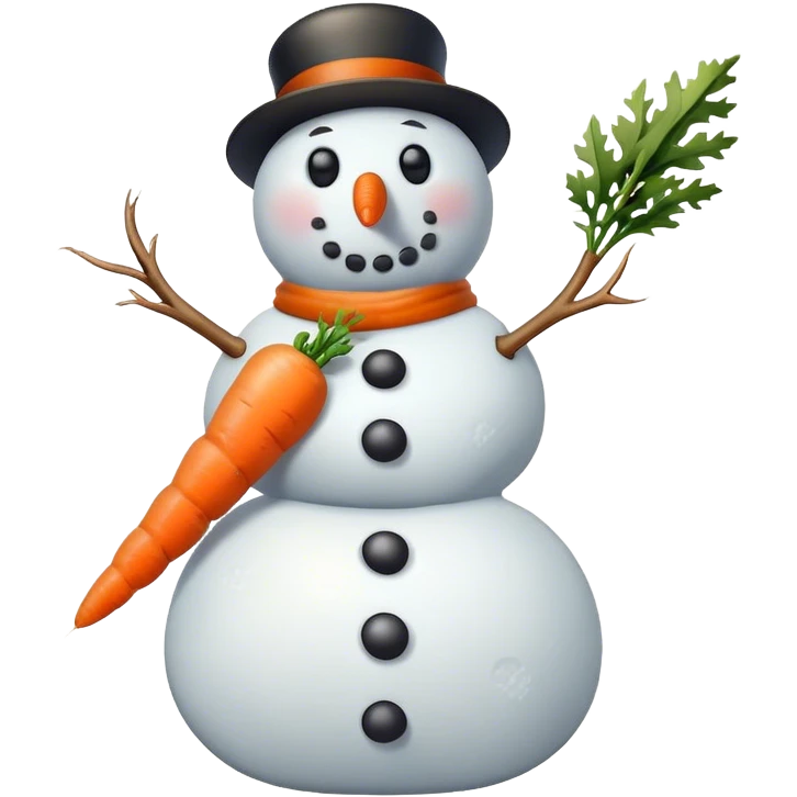 snowman with carrot bellow his belly button emoji