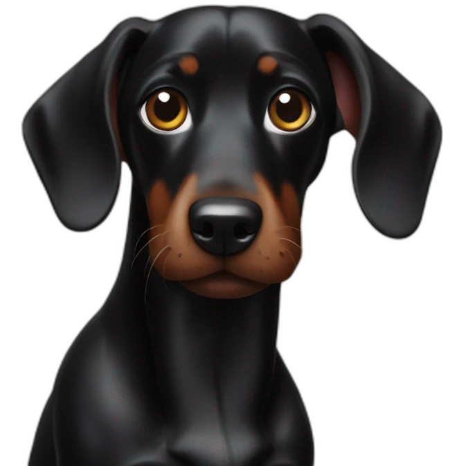 black sausage dog emoji