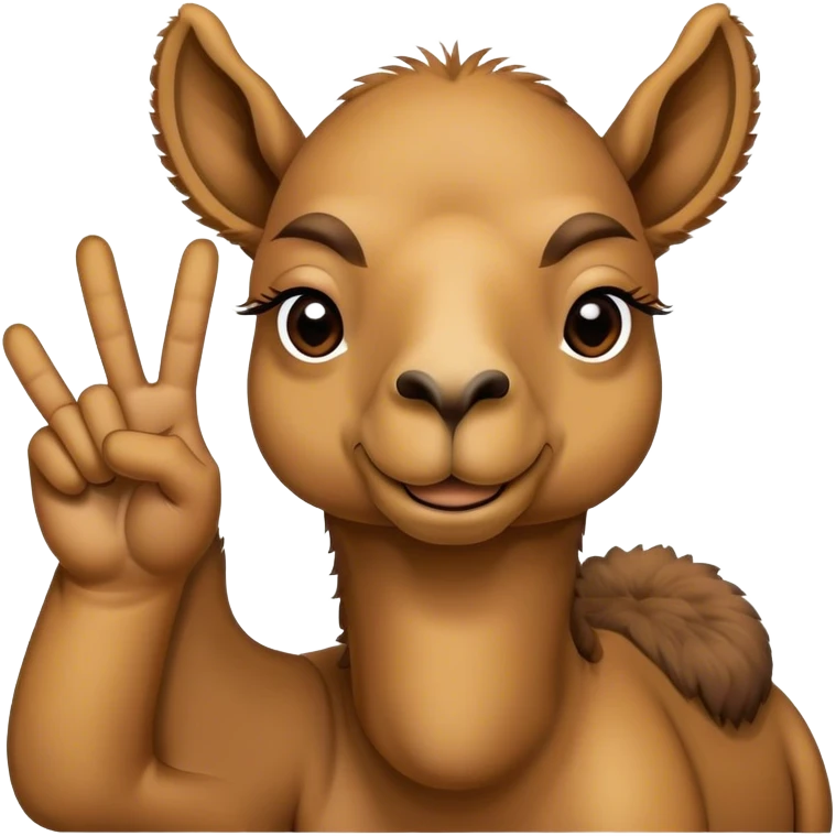 Camel doing a peace sign  emoji