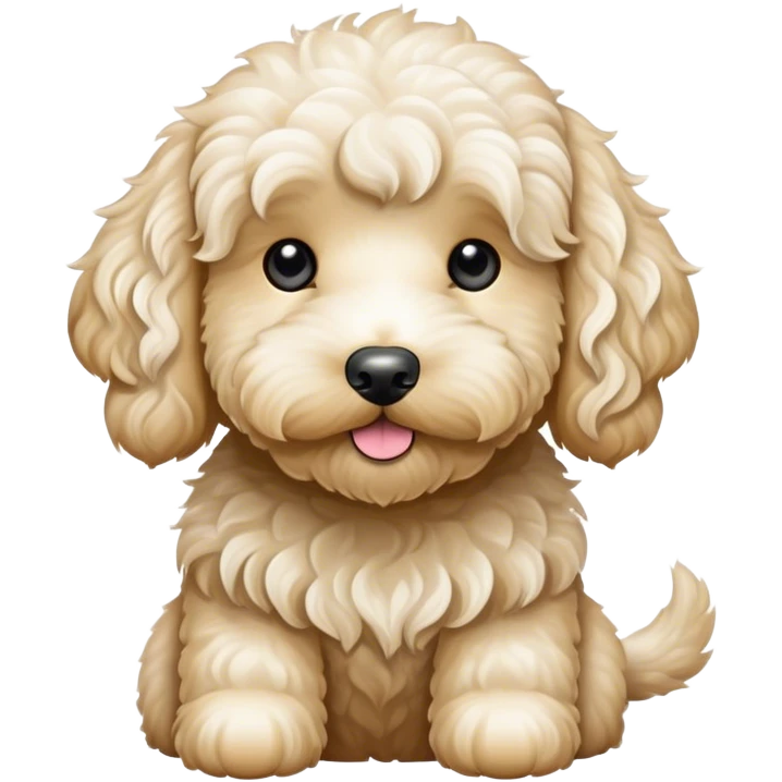 White goldendoodle wavy fur emoji