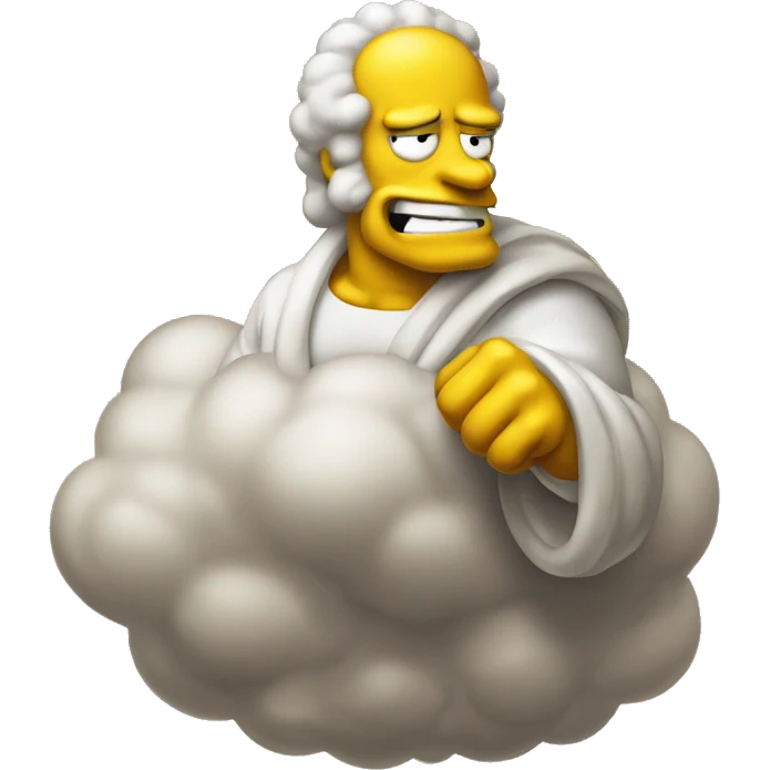 Abraham simpson style classical astrologer shakes fist at cloud emoji