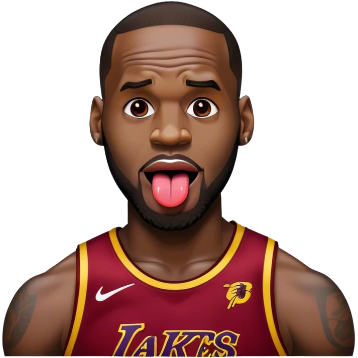 lebron with toung out  emoji