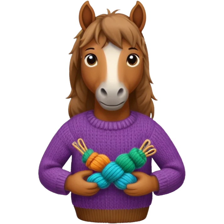 horse doing knitting emoji