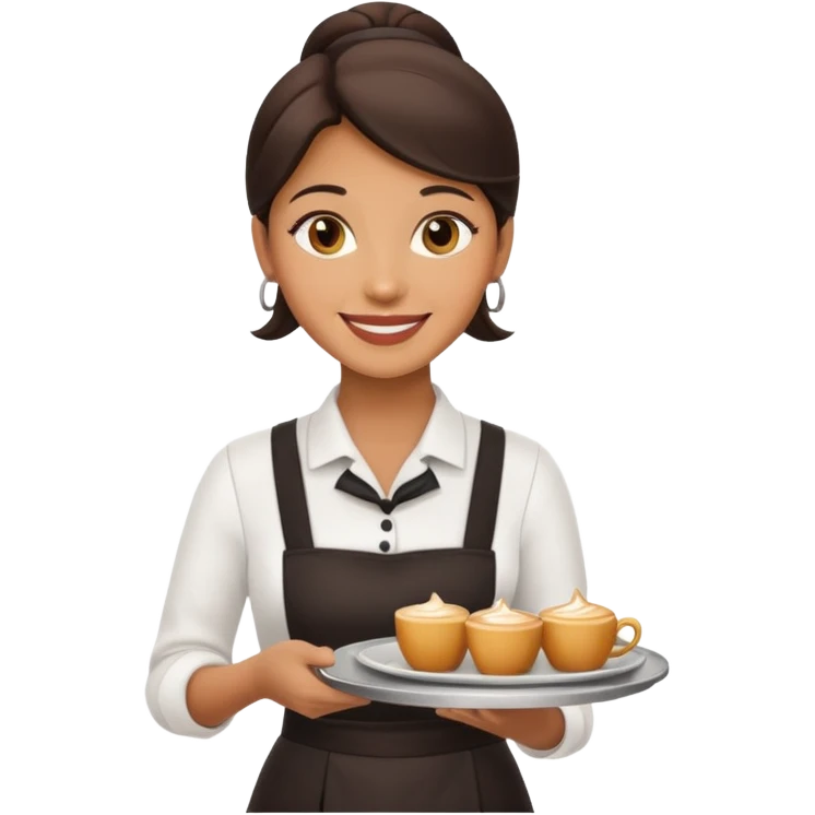 Cafe waiter woman with tray emoji