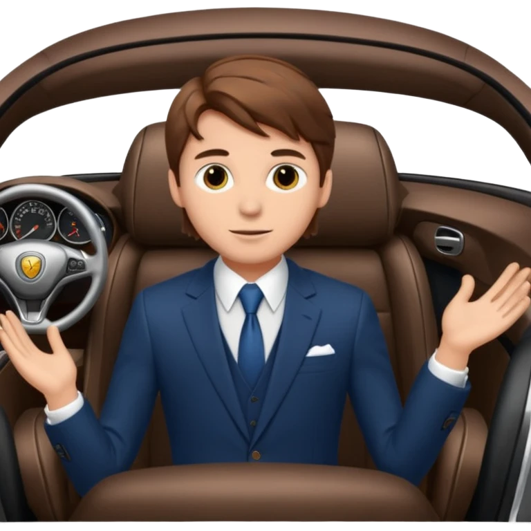 A rich boy in the super car  emoji