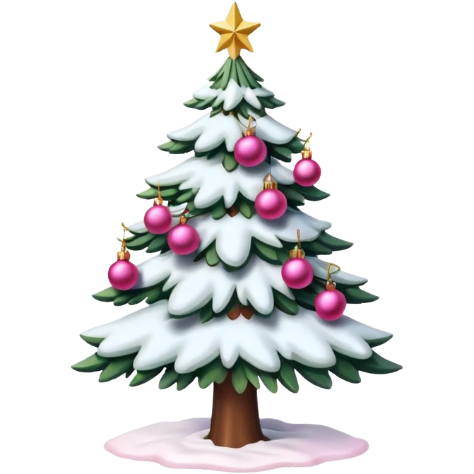 Christmas tree snow pink emoji