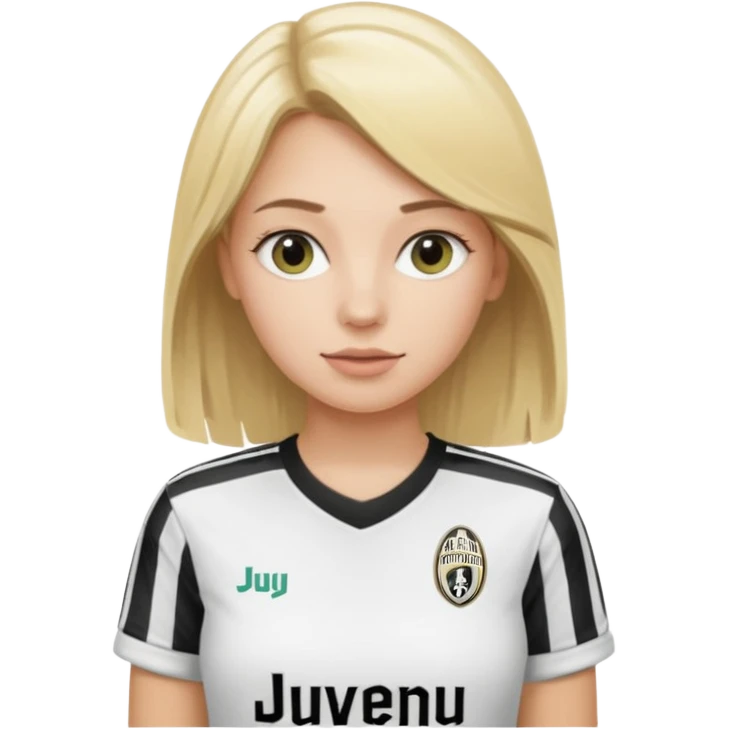 blonde girl with juventus t-shirt emoji