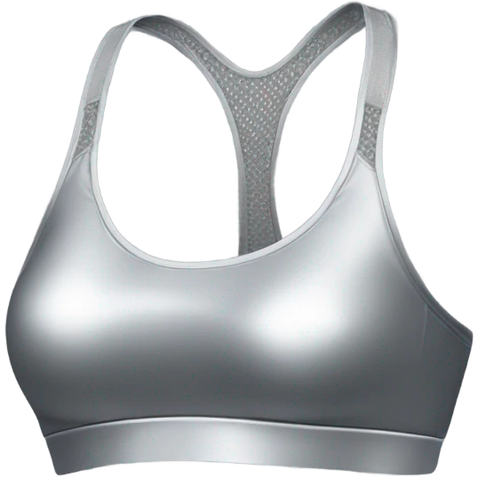 Realistic side view of a small metallic silver sports bra isolated.  emoji