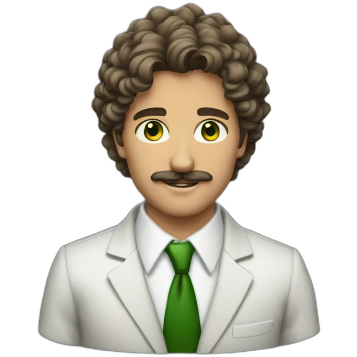 man-young-long-curly-hair-italian-green-eyes-mustache-suit emoji