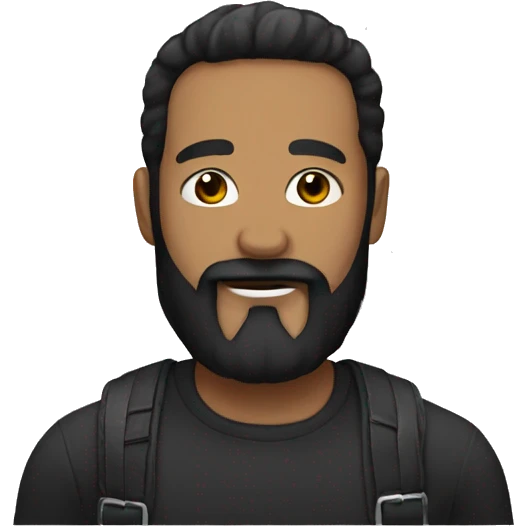 Man with black beard and black hair emoji