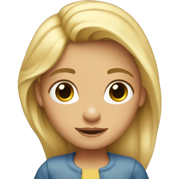 Niña rubia con pelo largo crespa enojada emoji