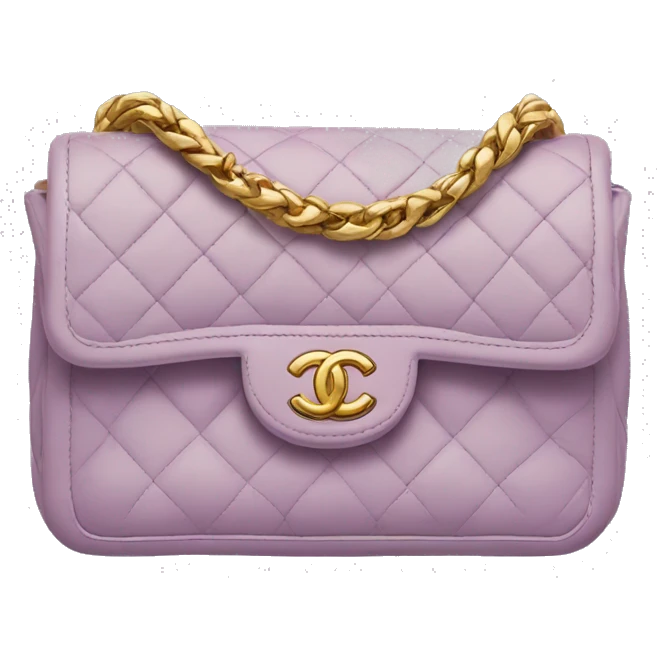 Lilac and gold Chanel bag emoji