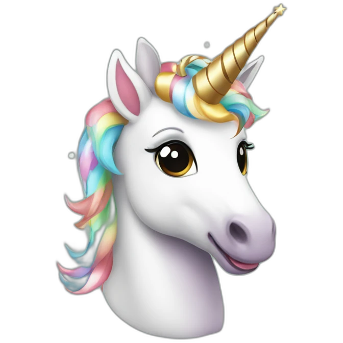 Cute unicorn celebrating christmas emoji