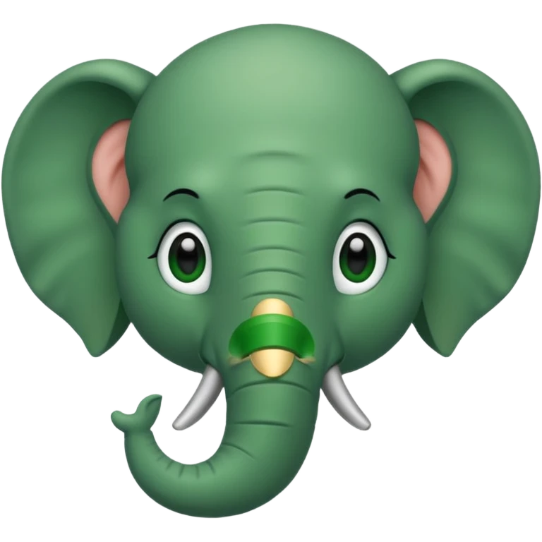 A green head with a green elephant nose emoji