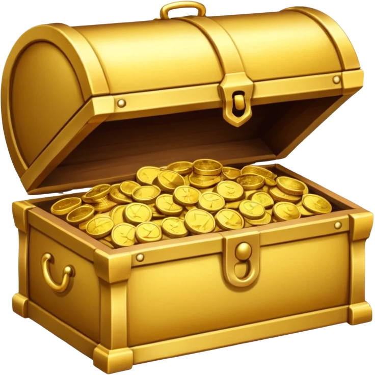 generate a image golden chest image filled with gold coins emoji