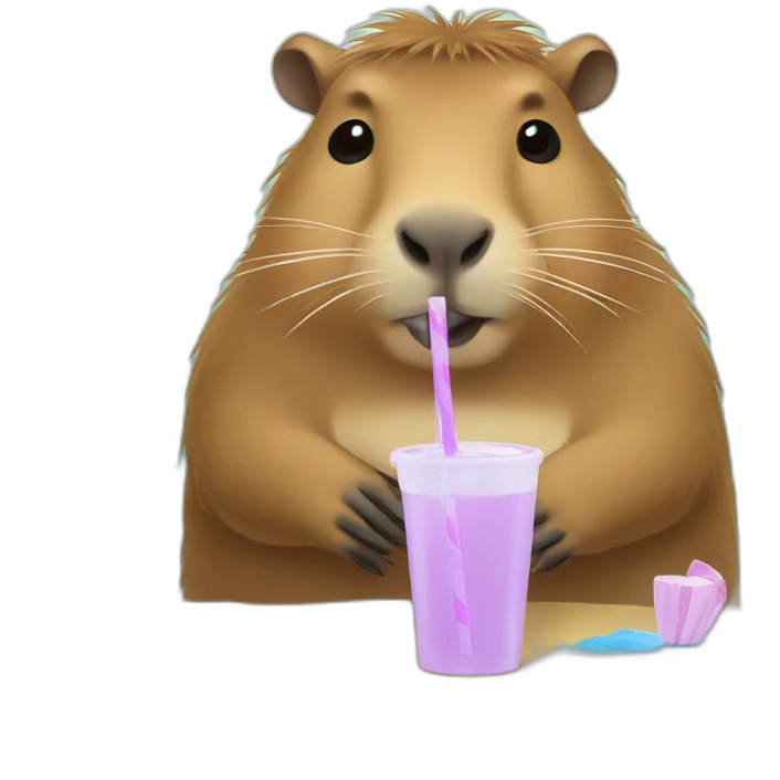 capybara drinking maté with a straw emoji