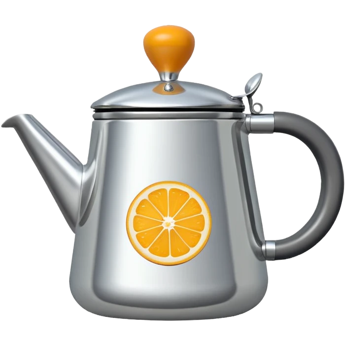 Hermès-style silver citrus press, modern design, minimal, cute emoji style emoji
