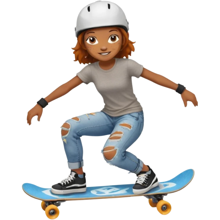skateboarder black girl mugshot with  emoji