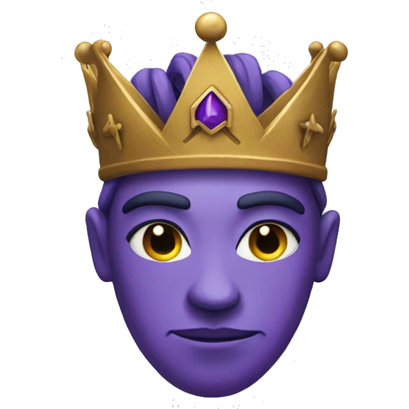 Purple face with rune crown emoji
