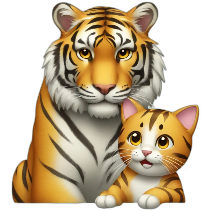 Tiger with a cat emoji
