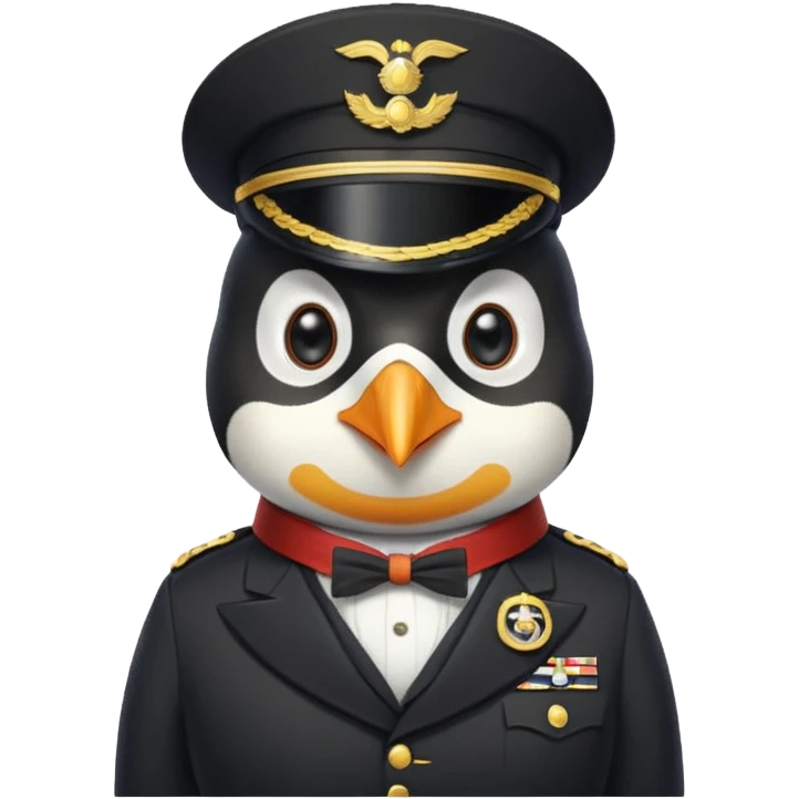 classy penguin soldier emoji