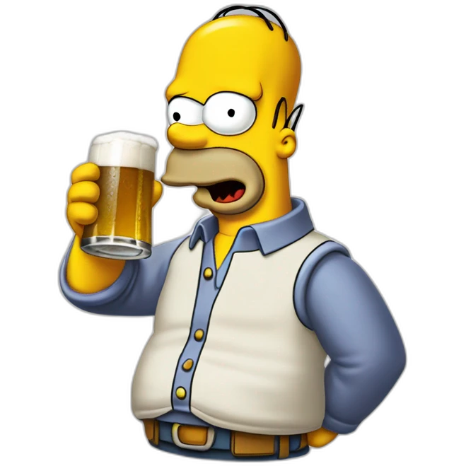 Homer Simpson qui boit de la bière emoji