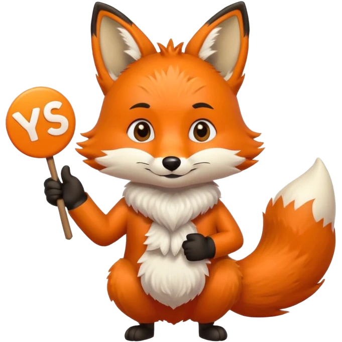 a fox HOLDING a yes sign emoji