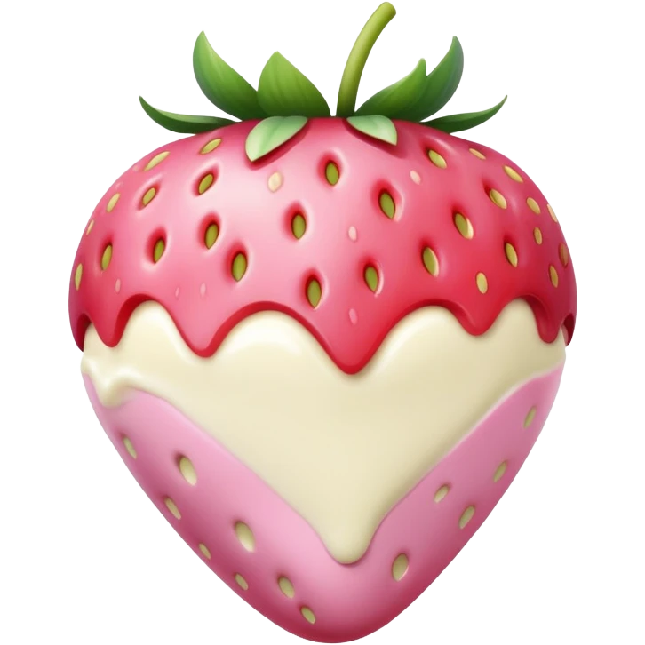 a light pink strawberry that's been dipped in white chocolate emoji