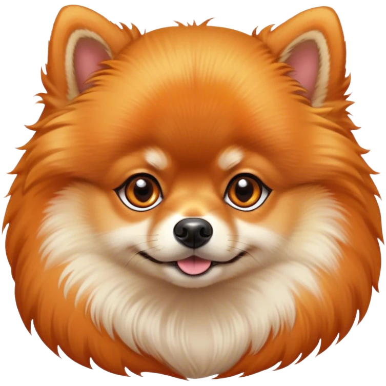 Cinematic Noble Orange Pomeranian Portrait Emoji, Poised and regal, with a compact, fluffy build and a well-groomed, vibrant orange Fur, deep-set soulful brown eyes, Simplified yet sharp and sophisticated features, highly detailed, glowing with a soft, dignified glow, high shine, intelligent and spirited, stylized with an air of elegance, focused and attentive, soft glowing outline, capturing the essence of a watchful and confident companion, so majestic it feels as though it could prance out of the screen with effortless authority! emoji