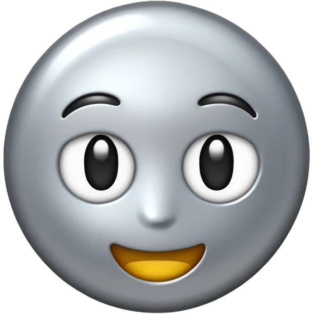 Silver chrome sparkle emoji, iOS emoji style, minimal shape, glossy metallic shine, clean background, smooth lighting emoji