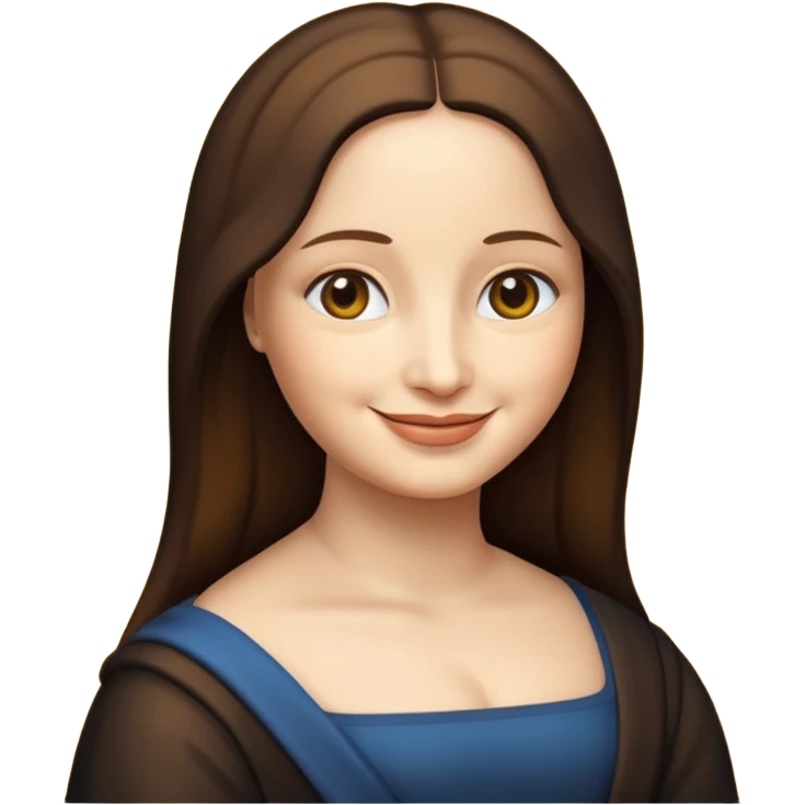 Mona Lisa with a happy expression emoji style emoji