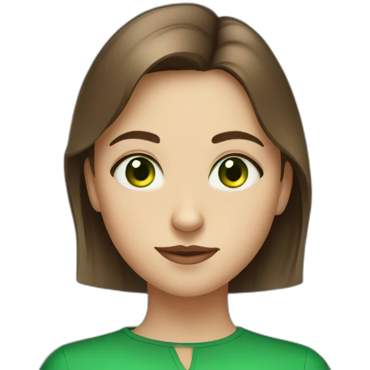 belarussian girl wirh very short brown hair piercing in nose and green eyes emoji