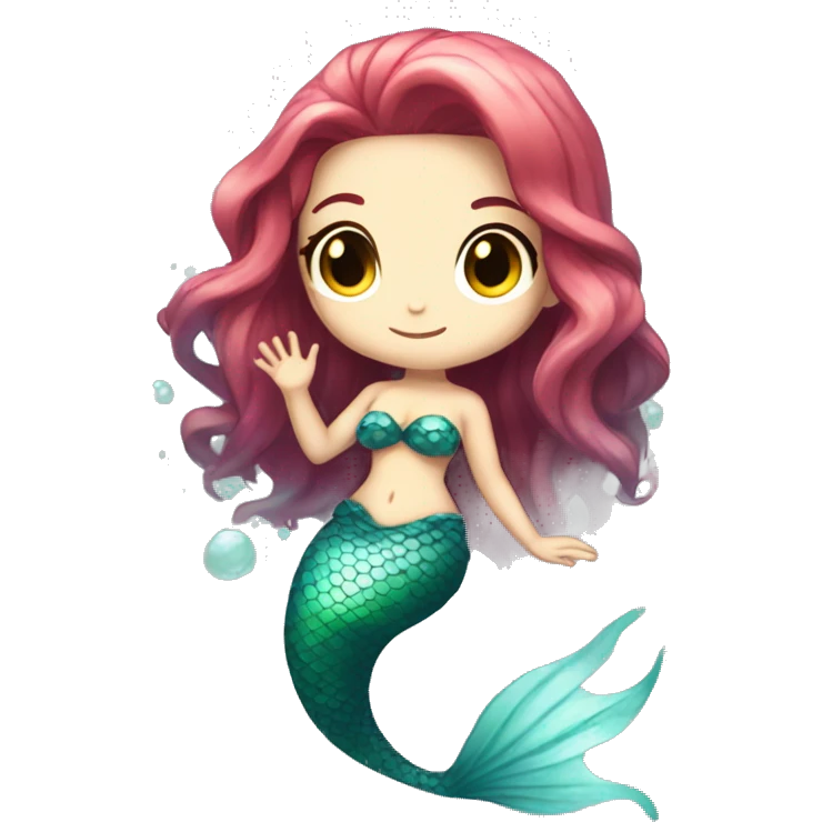 Mermaid siren full body chibi mysterious  emoji