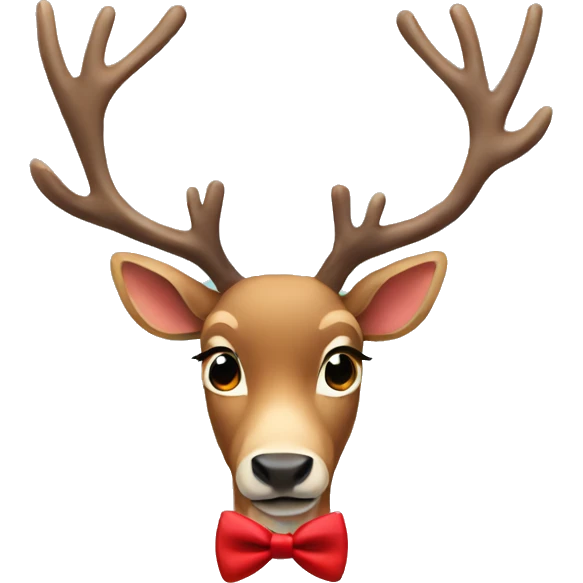 Reindeer wearing a red bow tie  emoji