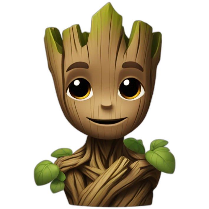 Groot dando los buenos días emoji