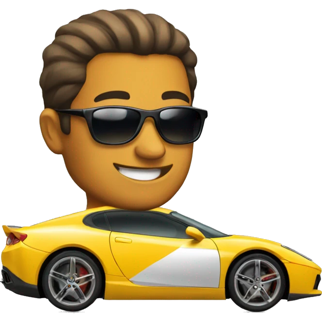 Sportcar with sunglasses  emoji