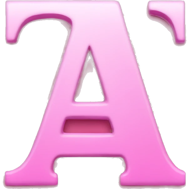 pink letter "a"  emoji